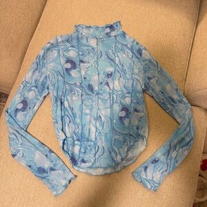 Forever 21 Sky Blue Patterned Top